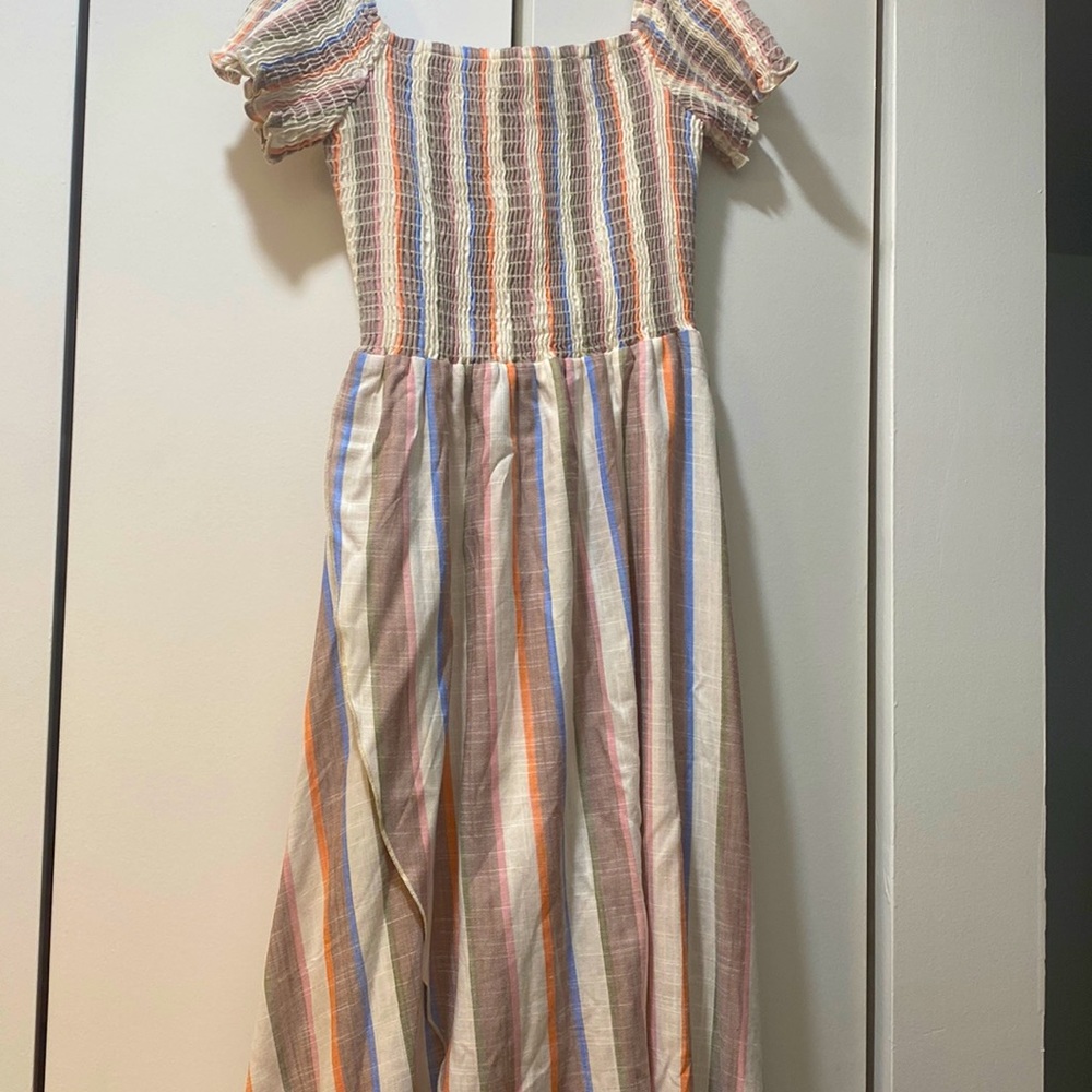 Off the shoulder linen dress